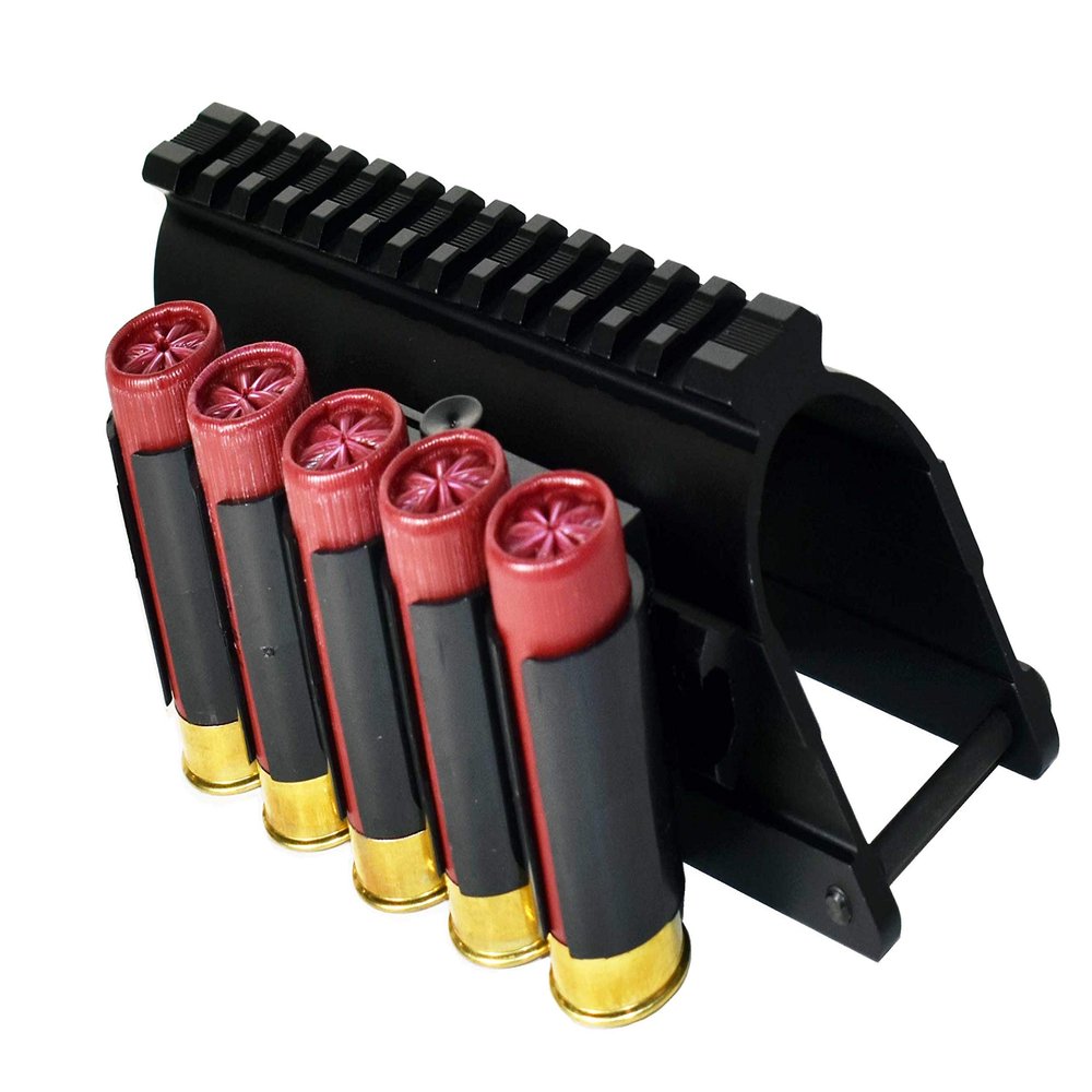 Trinity Picatinny Optic Mount and Shell Holder Combo Compatible with Maverick 88 12 Gauge Pump Black