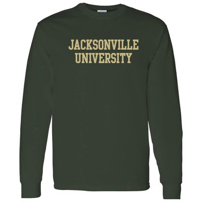 AL01 - Jacksonville University Dolphins Basic Block Long Sleeve - Large - Forest
