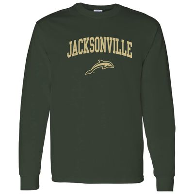 AL03 - Jacksonville University Dolphins Arch Logo Long Sleeve - Small - Forest