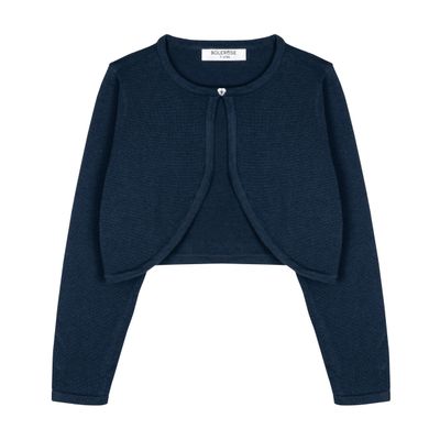 BOLEROSE Girls Long Sleeve Cardigan Childrens Kids Bolero Shrug (Midnight Blue, 9-10 YRS)