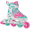 Roller Derby ION 7.2 Girl's Adjustable Inline Skates White/Mint/Pink Size Small (11-1) view 1