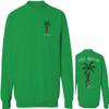 Summer Cool Graphic Palm Puma Tattoo Till Death Obei Society Men's Crewneck Sweatshirt (Irish Green Large) view 1