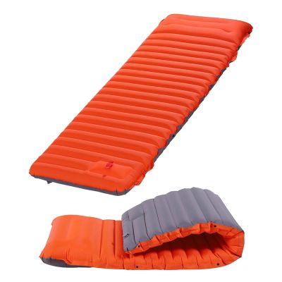 KAISHI Inflating Air Mattress, Widen Sleeping Pad Splicing Inflatable Bed Beach Picnic Mat Camping Tent Air Cushion,Orange