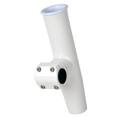 Adjustable Mid Mount Rod Holder with Powder Coat Aluminum & Sleeve & Hex Key44; OD White - 1.25 & 1.31 in.
