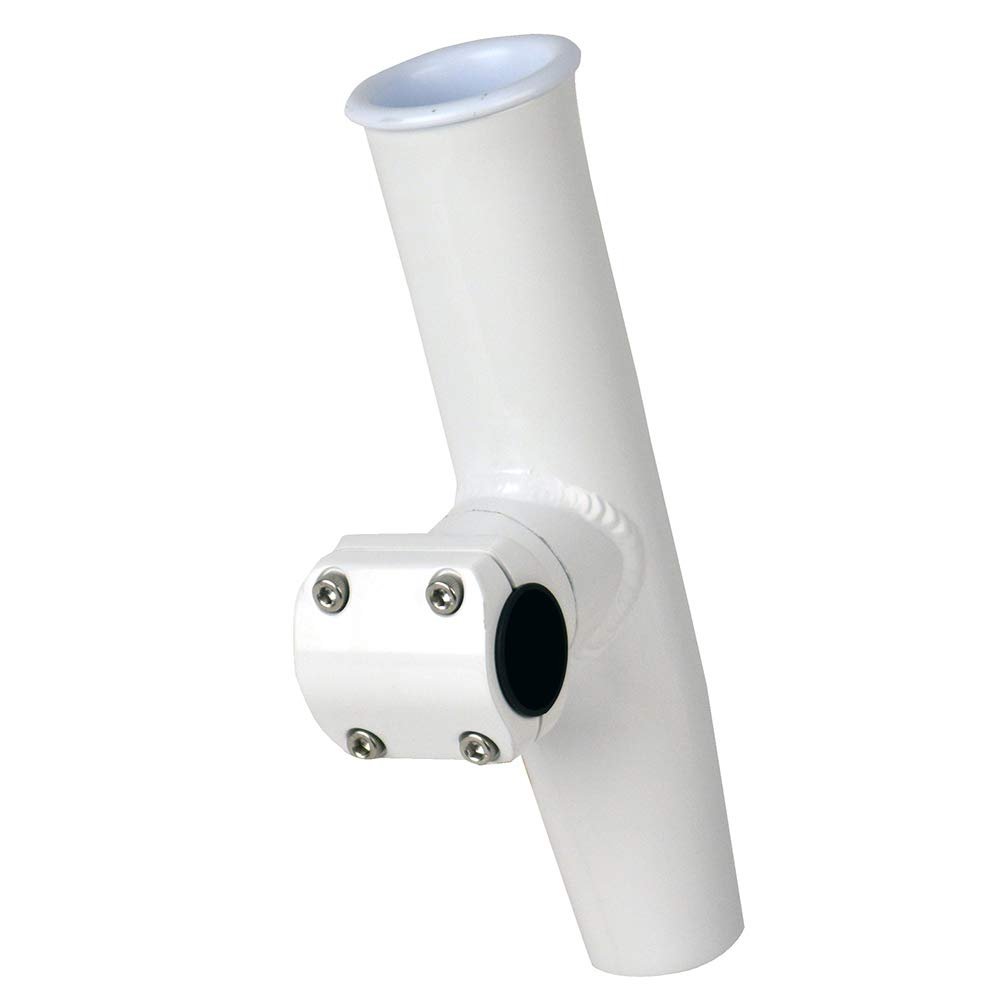 Adjustable Mid Mount Rod Holder with Powder Coat Aluminum & Sleeve & Hex Key44; OD White - 1.25 & 1.31 in.
