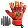 Keeperking Soccer Goalie Goalkeeper Gloves for Kids Boys Youth & Adult,Latex Strong Grip Palms with Removable Finger Spines Protection Children Football Gloves for Training/Match (5, Red-FS) view 2