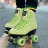 Sure-Grip Boardwalk Unisex Outdoor Roller Skates Material of Leather, Rubber, Suede & Aluminum Trucks | Comfortable, Extra Long Laces - Suitable for Beginners (Key Lime, Mens 9 / Womens 10) view 3