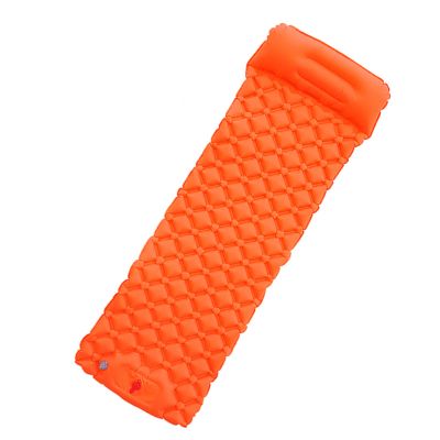 KAISHI Outdoor Sleeping Pad, Camping Inflatable Mattress with Pillows Travel Mat Folding Bed, Ultralight Air Cushion Hiking Trekking,Orange
