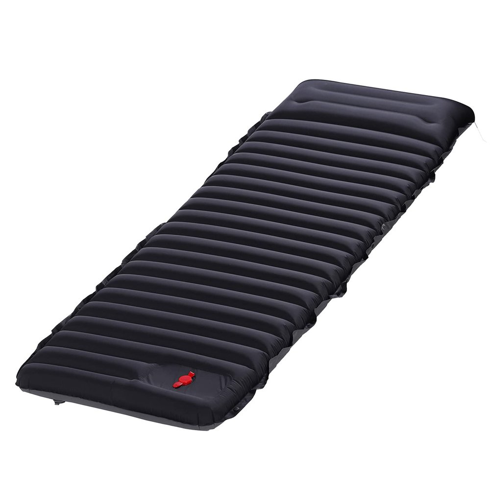 KAISHI Inflating Air Mattress, Widen Sleeping Pad Splicing Inflatable Bed Beach Picnic Mat Camping Tent Air Cushion,Black