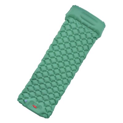KAISHI Outdoor Sleeping Pad, Camping Inflatable Mattress with Pillows Travel Mat Folding Bed, Ultralight Air Cushion Hiking Trekking,Green