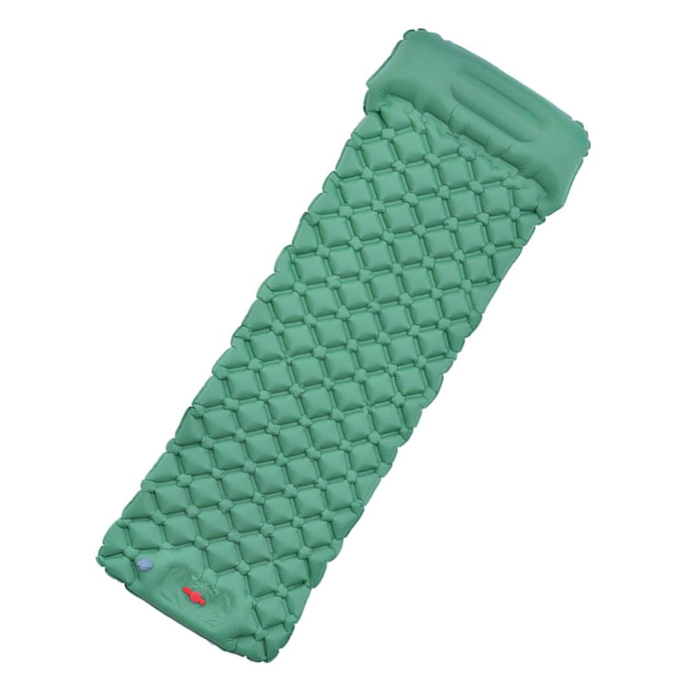 KAISHI Outdoor Sleeping Pad, Camping Inflatable Mattress with Pillows Travel Mat Folding Bed, Ultralight Air Cushion Hiking Trekking,Green