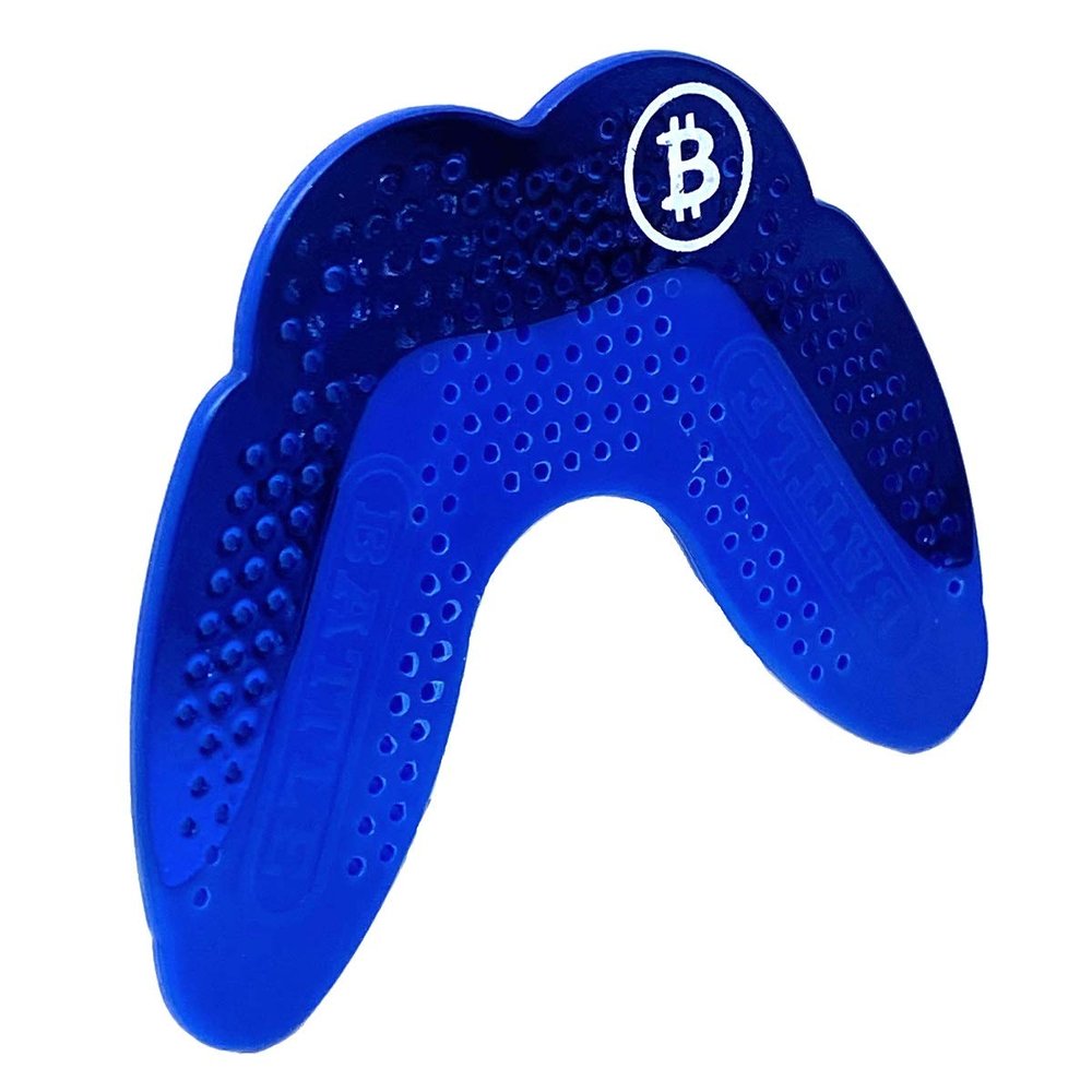 Battle Sports Ultra-Slim Grillz Football Mouthguard - Maximum Protection and Breathability, Low-Profile Mouthpiece Design Provides A Safe and Comfortable Fit - Chrome Blue
