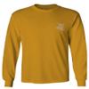 0012. Good Vibe Bones Hand Shaka Cool Vintage Hipster Graphic Men's Long Sleeve t Shirt (Gold 2X Large) view 1