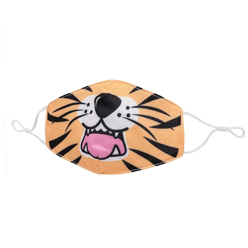 OMG! Accessories Boys Kids Reusable Face Covering with Interior Pocket (Roaring Tiger) One Size