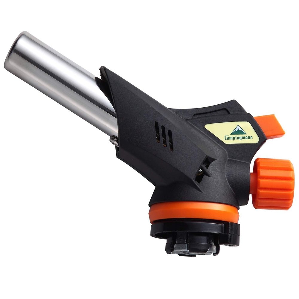 CAMPINGMOON Flame Adjustable Cooking Torch (Butane Gas Fuel Not Included) for Camping BBQ Barbecue MT-2915-BK