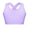 Choomomo Girls Sport Bra Sleeveless Crop Top Criss Cross Cutout Back for Dance Workout Yoga Training Purple 8 view 1