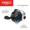 Zebco Roam Spincast Fishing Reel, Size 30 Reel, Right or Left-Hand Retrieve, Pre-Spooled with 10-Pound Zebco Fishing Line, Blue view 4