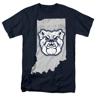 Butler University Official State of Indiana Unisex Adult T-Shirt, Navy, 4X-Large