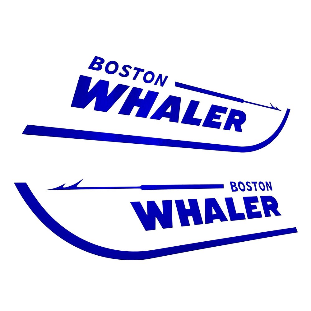 Imagnt Studio Set of 2 Boston Whaler Decals for Boat Hull, Marine Grade Restoration Sticker kit (King Blue, 36 inches)