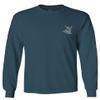 0012. Good Vibe Bones Hand Shaka Cool Vintage Hipster Graphic Men's Long Sleeve t Shirt (Indigo Blue Large) view 1