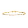 PAVOI 14K Yellow Gold Plated CZ Tennis Bracelet For Women | Classic Emerald Cut Simulated Diamond Bracelet | 7.5 Inches view 1