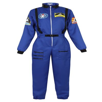 Parlsdy Women's Astronaut Spaceman Costume Adult Coverall Air Force Flight Jumpsuit Halloween Dress Up Party Blue S