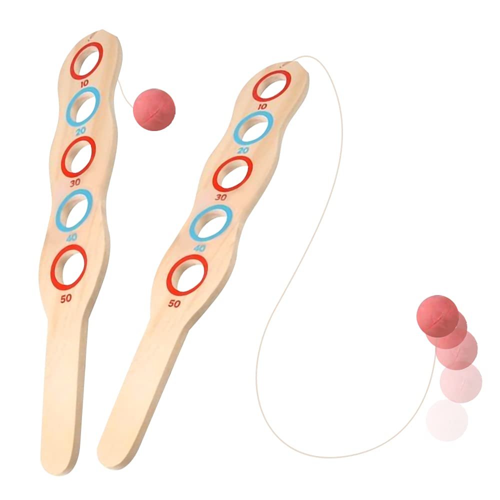 ArtCreativity Wooden Flip Paddle Game, Set of 2 Wood Outdoor Toys, 12.33 in