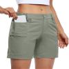 Willit Women's Hiking Golf Shorts Stretch Qucik Dry with Cargo Pockets Water Resistant Outdoor Summer Sage Green M view 1