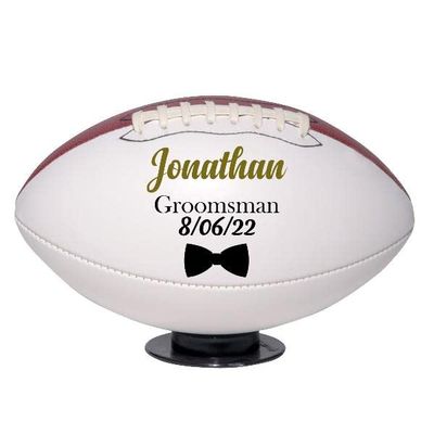 Ballstars Custom Groomsmen and Best Man Football (Full Size 12" Official Size 9, Without Base)
