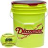 Diamond Sports Official Fastpitch 12YSC Softballs with Yellow Bucket - 18 Ball Pack and Rods Insulated Can Sleeve view 1