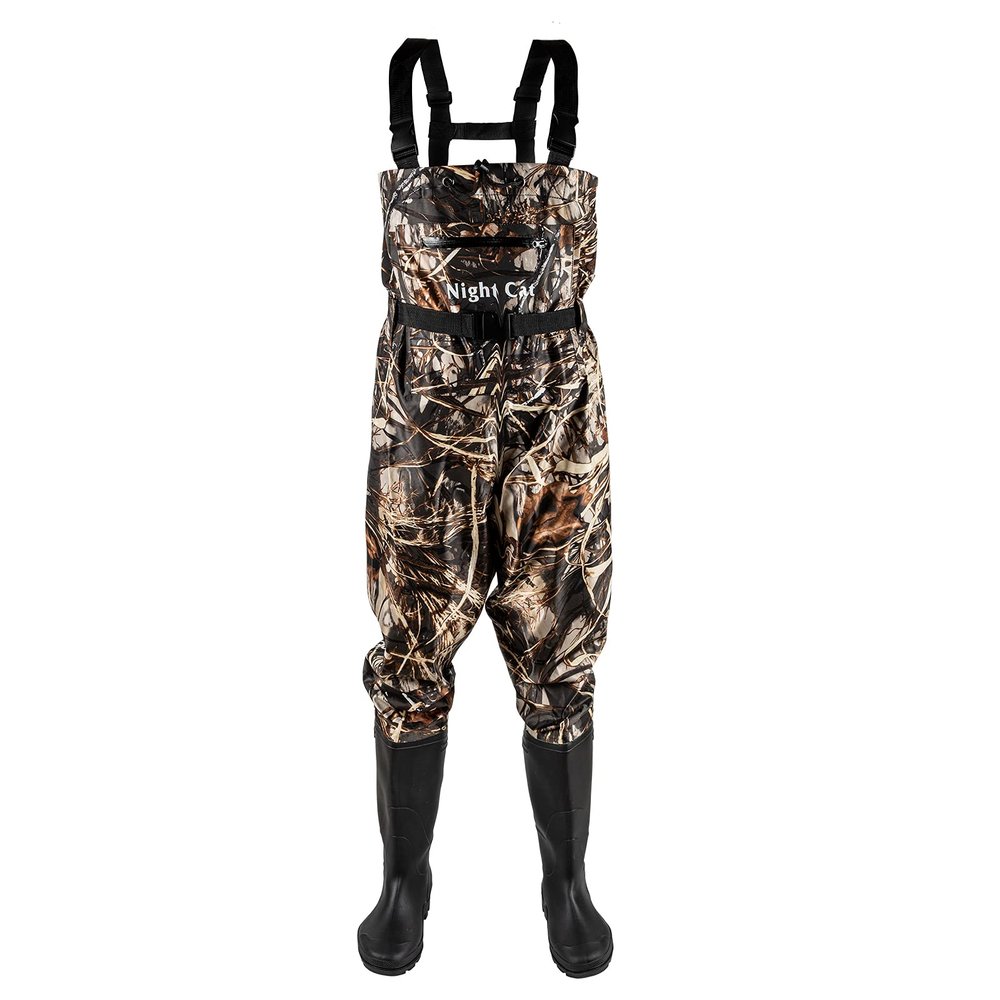 Night Cat Fishing Waders for Men Women Waterproof Hunting Chest Wader with Bootfoot Belt Breathable Lightweight Camouflage Size 9