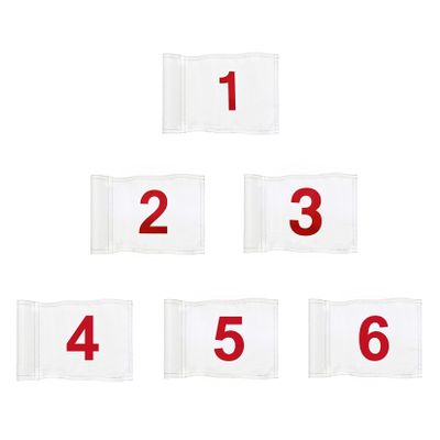 KINGTOP Numbered Golf Flag with Tube Inserted, All 8" L x 6", Putting Green Flags for Yard, 420D Nylon Mini Pin Flags, 1-6