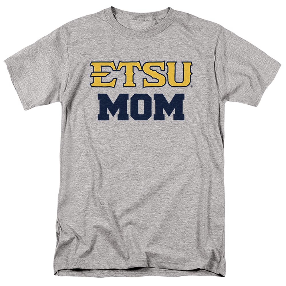 East Tennessee State University Official Mom Unisex Adult T-Shirt, Athletic Heather, 4X-Large