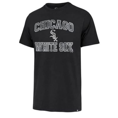 47 MLB Men's Union Arch Franklin Team Color Primary Logo Word Mark Short Sleeve T-Shirt - Chicago White Sox Black Small