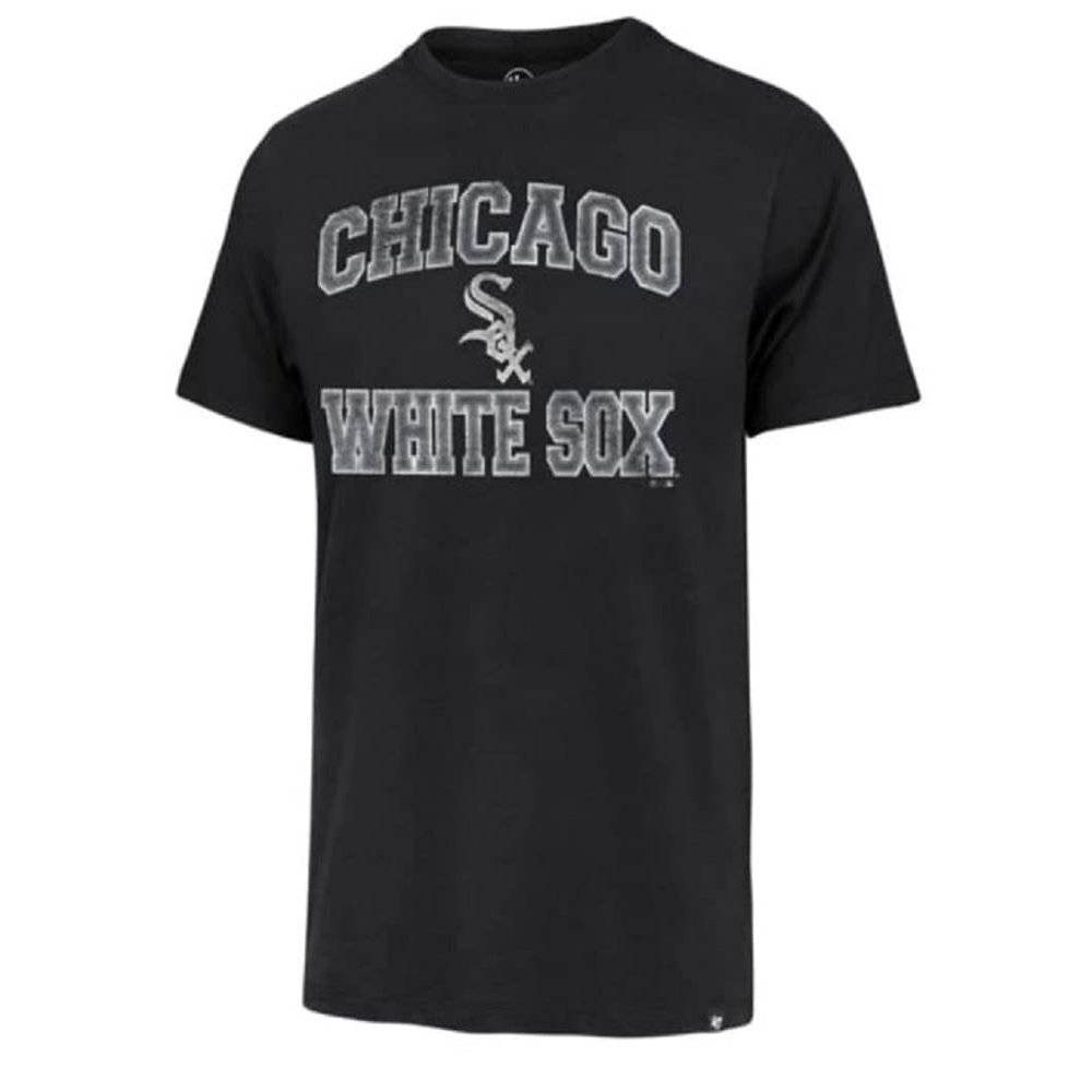 47 MLB Men's Union Arch Franklin Team Color Primary Logo Word Mark Short Sleeve T-Shirt - Chicago White Sox Black Small