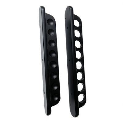 LANTE LIFE Wood Billiard Cue Rack - Wall Mounted Pool Stick Holder for Bars, Clubs & Players (Black, 8 Cues)