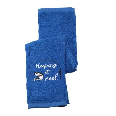 Fishing Towel Fisherman Gift Keeping It Reel Embroidered Towel with Clip (Keeping It Reel Towel)
