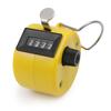 Aicosineg Plastic Handheld 4 Digit Numbers Counter 46x 32mmLxW Display Tally Click Counter for Office Table Desk Playground Yellow 1pcs view 1