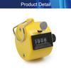 Aicosineg Plastic Handheld 4 Digit Numbers Counter 46x 32mmLxW Display Tally Click Counter for Office Table Desk Playground Yellow 1pcs view 3