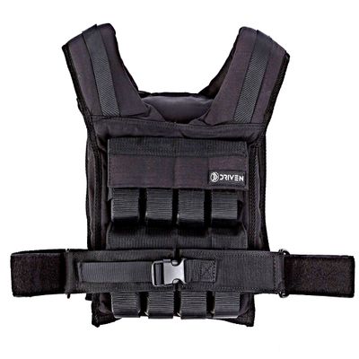 Driven | 35lb Black Weight Vest | Adjustable Removable Weights | Calisthenics Fitness Body Training 1000D Nylon