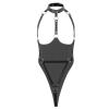 KHJK Active Women Lingerie One-piece Patent Leather Backless High Cut Thong Bodysuit (Color : Black, Size : Small) view 2
