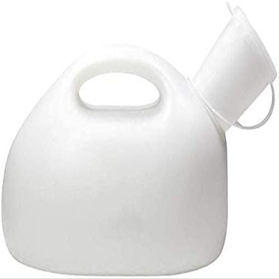 qiuqiu 2000ML Portable Unisex Urine Bottle for Female, Elderly and Children Travel Camping, Plastic PE Material Urinal Toilet-White