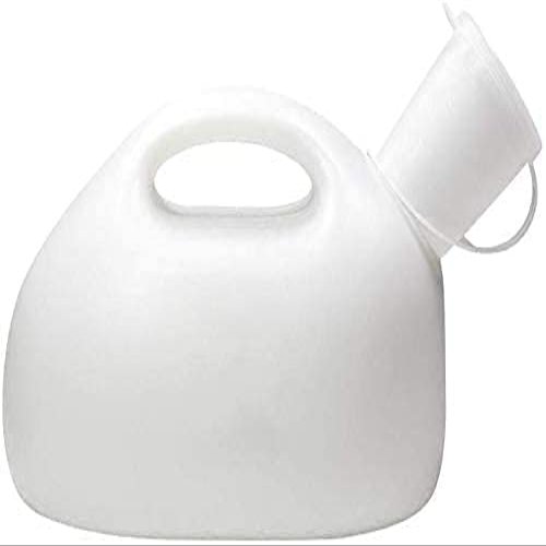 qiuqiu 2000ML Portable Unisex Urine Bottle for Female, Elderly and Children Travel Camping, Plastic PE Material Urinal Toilet-White