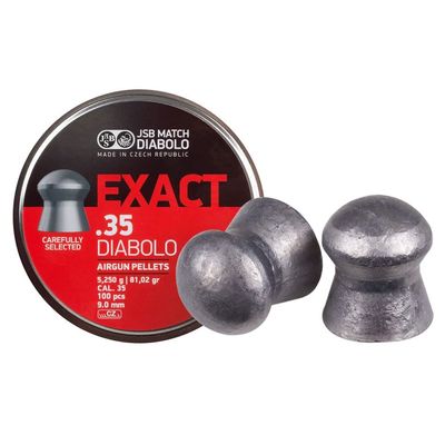 JSB Predator International Diablo Exact 35Cal, 81.02Gr Airgun Pellets, Set of 2-100 ct per tin, 200 ct in Total, Multi
