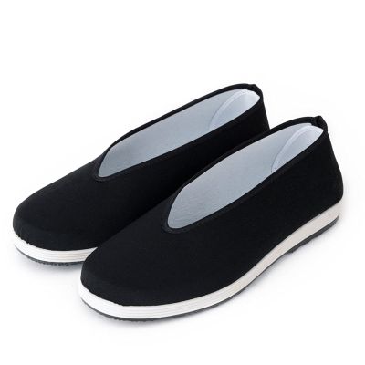 AUTOS Chinese Traditional Old Beijing Shoes Martial Art Kung Fu Tai Chi Rubber Sole Shoes Black,5