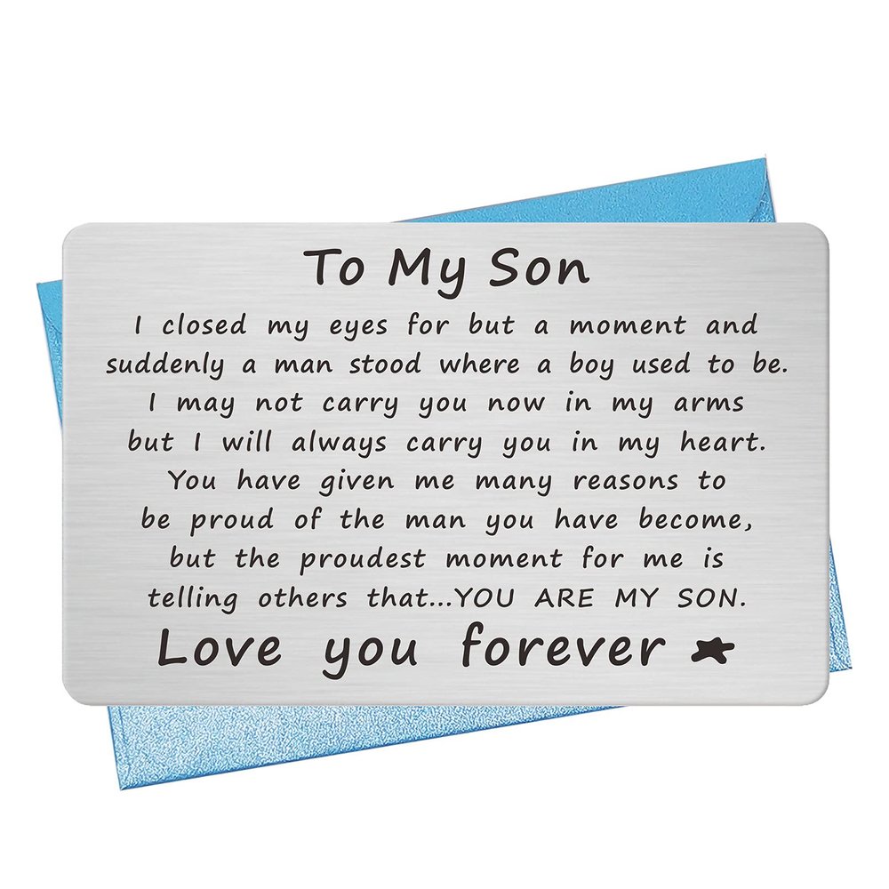 Inspirational Gifts for Son, To My Son from Dad Wallet Card for Birthday Graduation Fathers Day