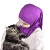 Silk Story Handmade Nur Girls Kids 1 piece Amira Practical Hijab Headscarf Instant Scarf Cotton Jersey Comfort Headwear (Bright Purple), Free Size view 2