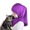 Silk Story Handmade Nur Girls Kids 1 piece Amira Practical Hijab Headscarf Instant Scarf Cotton Jersey Comfort Headwear (Bright Purple), Free Size view 3