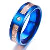 8mm Glow in The Dark Dragon Ring Royal Blue Stainless Steel Wedding Band Celtic Dragons Aurora Luminous Ring (8), Royal Blue,Blue view 1