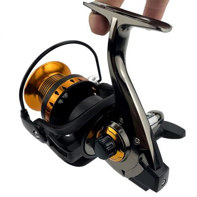 HNGM Fishing reel Salt Water Spinning Wheel 13 Bearing 5.2:1 Gear Ratio Cast Cast Trolling 12KG Maximum Resistance (Spool Capacity : 6000 Series)